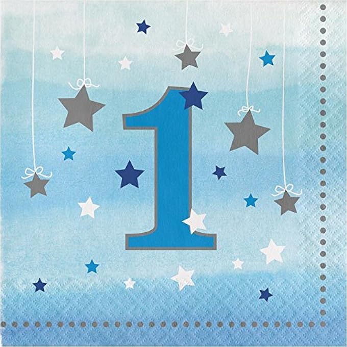 ONE LITTLE STAR BOY-1ST BIRTHDAY LUNCHEON NAPKINS, 6.5X 6.5", MULTICOLOR - Image 2